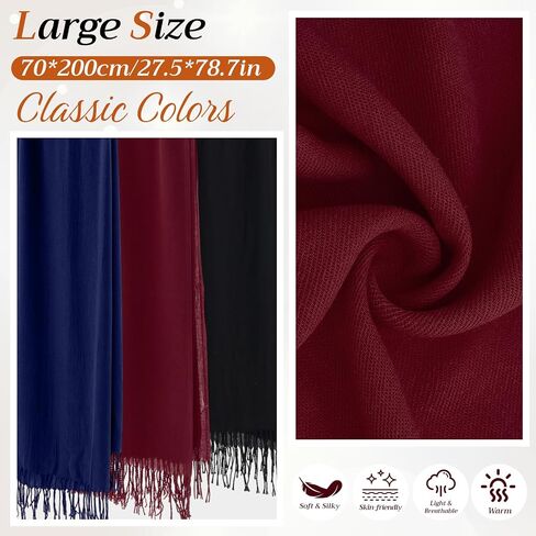 3 Pcs Shawl Wraps Blanket Scarves for Women Evening Wedding Bridesmaid Gifts Winter in Saudi Arabia
