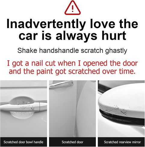 BESULEN Car Door Handle Bowl Sticker, 8 Pcs Carbon Fiber Anti-Scratches Protectors, Universal Car Door Handle Cup Paint Guard Protective Films, Self-Adhesive & Non-Marking, Car Accessories in Saudi Arabia