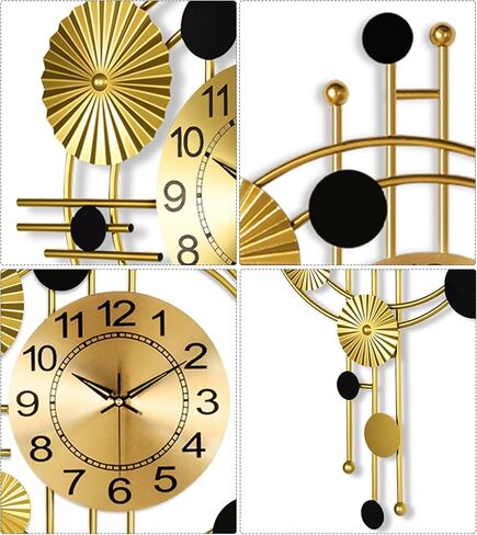 30" Large Wall Clock, Modern Clocks for Living Room, Geometric Design - Silent Wall Clock, Battery Operated, for Living Room,Bedroom,Kitchen,Study or Entryway Decor in Saudi Arabia