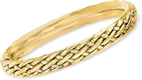 Ross-Simons 18kt Gold Over Sterling Basketweave Bangle Bracelet in Saudi Arabia