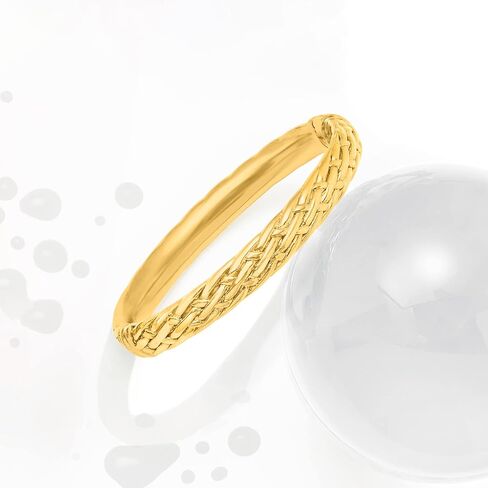 Ross-Simons 18kt Gold Over Sterling Basketweave Bangle Bracelet in Saudi Arabia