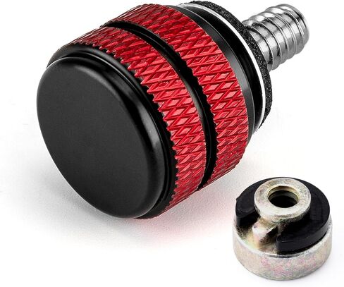 Wsays Seat Bolt Mount Screw Oxidized Black with Red and Rear Fender Seat Nut Base 1/4"-20 Thread Compatible with Harley Touring Sportster Dyna Softail Street and Trike 1986-2025 Models in Saudi Arabia