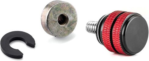 Wsays Seat Bolt Mount Screw Oxidized Black with Red and Rear Fender Seat Nut Base 1/4"-20 Thread Compatible with Harley Touring Sportster Dyna Softail Street and Trike 1986-2025 Models in Saudi Arabia
