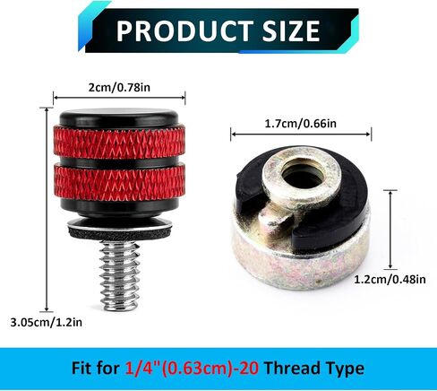 Wsays Seat Bolt Mount Screw Oxidized Black with Red and Rear Fender Seat Nut Base 1/4"-20 Thread Compatible with Harley Touring Sportster Dyna Softail Street and Trike 1986-2025 Models in Saudi Arabia