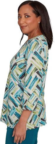 Alfred Dunner Lake Champlain Brushstrokes Melange Print Top in Saudi Arabia