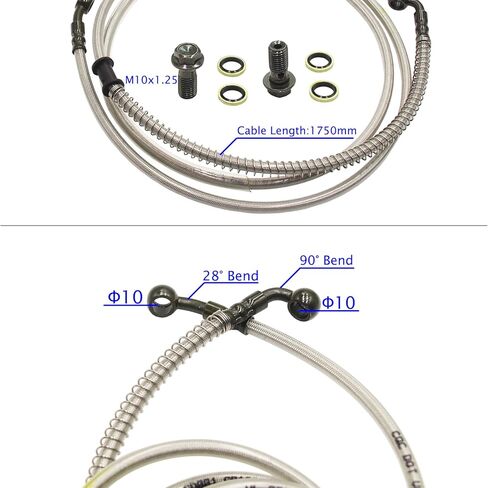 HYDRAULIC BRAKE 10mm Hose 1750MM Quad Dirt Bike Buggy Scooter Go Kart Buggy in Kuwait
