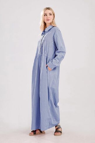 utcoco Women Long Sleeve Wide Leg Plaid Jumpsuits Casual Loose Fit Button Up One Piece Jumpsuit Long Pants in Saudi Arabia