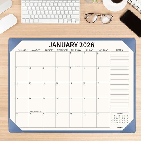 Desk Calendar 2025-2026 with Desktop Mat, 22x17 inch Large Desk Pad Calendar 18 Months Runs from 2025 to June 2026, Big Desk Blotter Calendar for Home Office and School, Apricot in Saudi Arabia