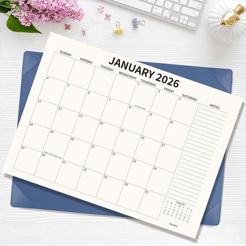 Desk Calendar 2025-2026 with Desktop Mat, 22x17 inch Large Desk Pad Calendar 18 Months Runs from 2025 to June 2026, Big Desk Blotter Calendar for Home Office and School, Apricot in Saudi Arabia