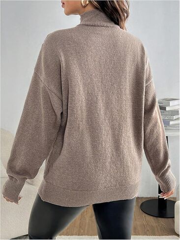 MakeMeChic Women's Maternity Sweater Mock Neck Cold Shoulder Long Sleeve Pregnancy Tops in Saudi Arabia