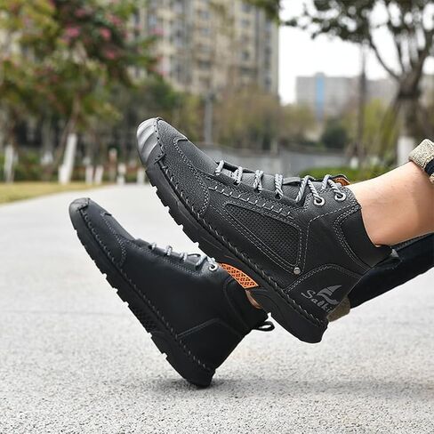 Olveros Boots, Men's Comfortable Handmade Leather Boots – Waterproof, Arch Support, Pressure Relief, Spacious Toe Box Outdoor Leather Shoes in Saudi Arabia