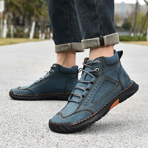Olveros Boots, Men's Comfortable Handmade Leather Boots – Waterproof, Arch Support, Pressure Relief, Spacious Toe Box Outdoor Leather Shoes in Saudi Arabia