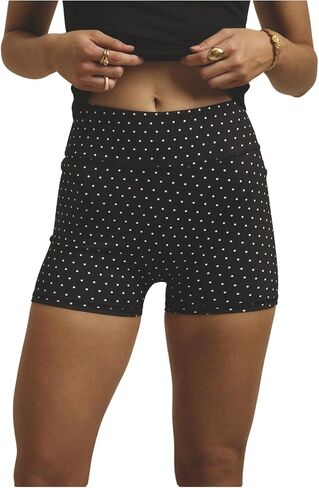 WDIRARA Women's Polka Dots Biker Shorts Elastic Waist Athletic Workout Yoga Shorts in Saudi Arabia