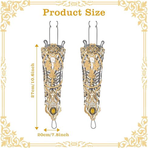 Bronzing Lace Gloves Women Steampunk Gothic Glove Vintage Floral Fingerless Glove with Ring for Wedding Tea Party Decor Cosplay Costume Accessories in Saudi Arabia