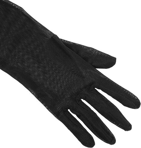 Halloween Long Sheer Gloves Women Tulle Mesh Black Opera Gloves, Stretchy Tulle Formal Glove 1920s Accessories Costume Tea Party Dance Glove for Flapper Prom Bridal Wedding Evening Christmas in Saudi Arabia