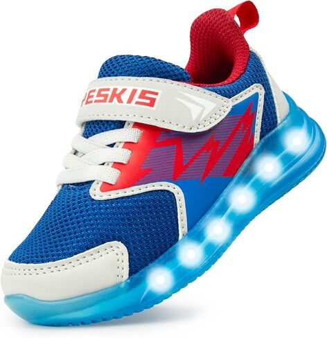 أحذية YESKIS للأطفال الصغار المضيئة للأولاد والبنات وامضة LED وخفيفة الوزن ومريحة وقابلة للتنفس وأحذية رياضية شبكية للجري للأطفال الصغار والأطفال الصغار in Kuwait