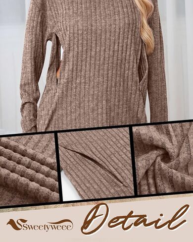 3 Pack Women's Nursing Shirts for Breastfeeding Zipper Ribbed Oversized Sweater Cotton Long Sleeve Maternity Tops in Kuwait