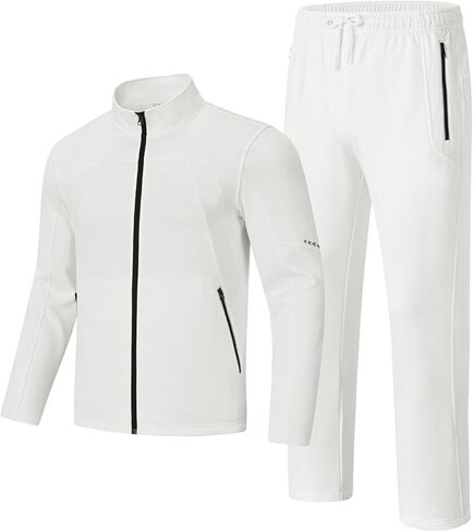Rdruko Men's Fleece Lined Tracksuits 2 Piece Set Winter Athletic Casual Sweatsuits Full Zip Jogging Sweat Suit Sets in Saudi Arabia
