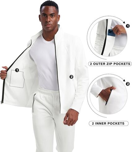 Rdruko Men's Fleece Lined Tracksuits 2 Piece Set Winter Athletic Casual Sweatsuits Full Zip Jogging Sweat Suit Sets in Saudi Arabia