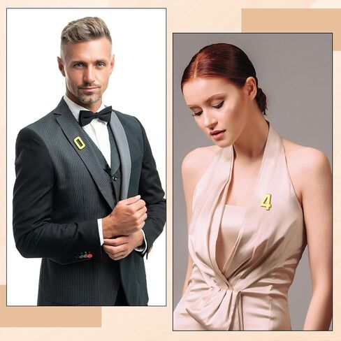 Tondiamo 50 Pcs 0-9 Number Lapel Pins Gold Brooch Pin Plated Tacks Collar Badge Small Number Letter Pin for Tie Suit Collar Women Men Neckties Hats Clothes Shirt Dress Decor Friends Gift in Saudi Arabia
