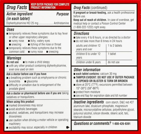 Leader Antihistamine Allergy Relief Diphenhydramine HCl, 25mg Mini Tablets, 24 Count Pack of 2 in Saudi Arabia