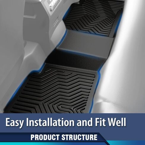 PIT66 Floor Mats Cargo Liners Compatible with 2002-2008 Dodge Ram 1500 Quad Cab, 2003-2009 Ram 2500/3500 Quad Cab (Heavy Duty) 3-Piece Premium All Weather Automative TPE Liners in Saudi Arabia