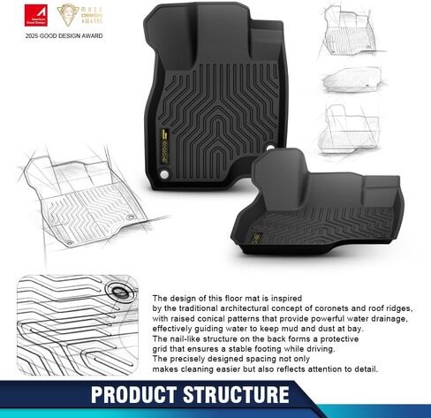 PIT66 Floor Mats Cargo Liners Compatible with 2002-2008 Dodge Ram 1500 Quad Cab, 2003-2009 Ram 2500/3500 Quad Cab (Heavy Duty) 3-Piece Premium All Weather Automative TPE Liners in Saudi Arabia