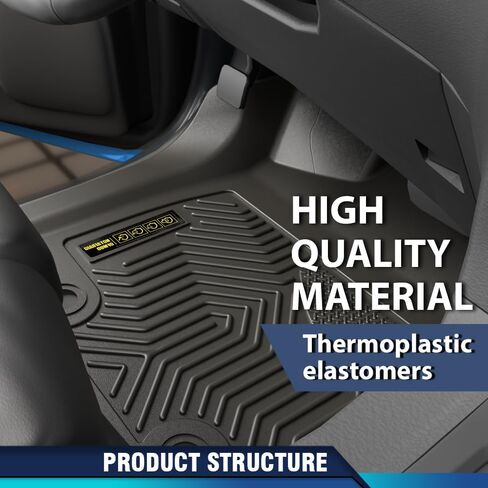 PIT66 Floor Mats Cargo Liners Compatible with 2002-2008 Dodge Ram 1500 Quad Cab, 2003-2009 Ram 2500/3500 Quad Cab (Heavy Duty) 3-Piece Premium All Weather Automative TPE Liners in Saudi Arabia