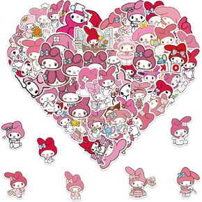 50pcs Kawaii Sanrio Christmas Stickers for Kids, Cute Anime Hellokitty My Melody Kuromi Waterproof Vinyl Decal for Teen Girl Notebook Laptop, Water Bottle, Guitar, Travel Case, Phone, Bike in Saudi Arabia