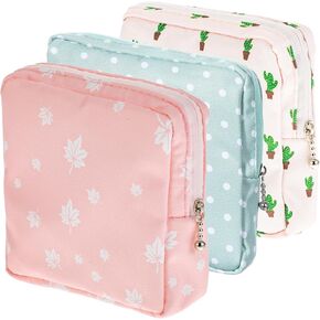 3Pcs Period Pouches for Teen Girls, Sanitary Napkin Storage Pad Pouch, Portable Menstrual Tampon Pad Holder Feminine First Period Bag for School in Kuwait