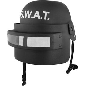 خوذة زي شرطة فريق SWAT للأطفال من Nicky Bigs Novelties مع قناع قابل للطي، خوذات SWAT للأطفال قابلة للتعديل، مثالية للعب دور الهالوين in Kuwait