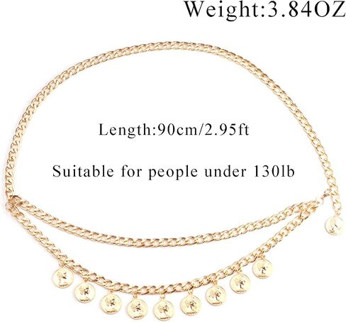 Gold Coin Pirate Waist Chain for Women Layered Coin Waist Chain Vintage Coins Pirate Costume Accessories Body Chains Charm Belt Chains Halloween Dress Pirate Jewelry in Saudi Arabia