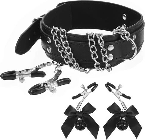 Nipple Clamps with Chain Necklace Stainless Steel Bow Nipple Clips with Bell, Nipple Jewelry Non Piercing, Body Jewelry Non Piercing, Body Chains for Women in Saudi Arabia