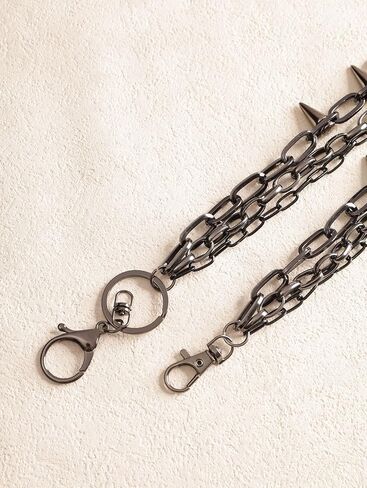 Sacina Goth Punk Layered Black Spike Pants Chain, Spiked Wallet Belt Chain, Goth Grunge Emo Punk Accessories, Jewelry Gift for Women in Saudi Arabia