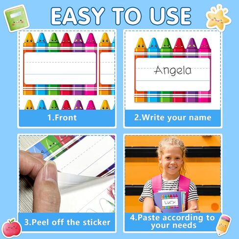 48PCS Name Tags Label Stickers Confetti Desk Name Tags for Kids Student Name Tags Stickers for Classroom Decoration Desk Nameplates for Kindergarten Classroom Back to School Teacher Supplies in Kuwait