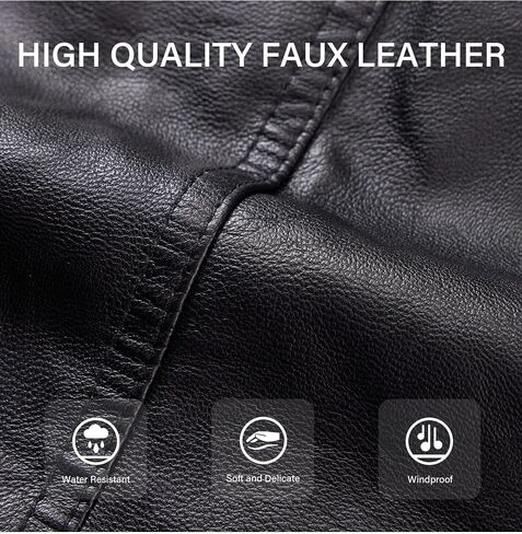 Bellivera Women's Faux Leather Jacket Moto Biker Sherpa-Lined Coat with Removable Fur Collar in Saudi Arabia