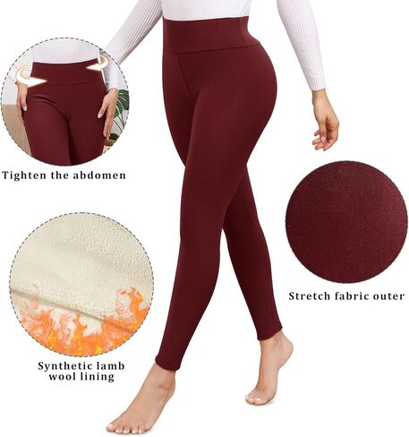 Women's Fleece Lined Leggings High Waisted Winter Thermal Workout Tights for Yoga Lady in Saudi Arabia