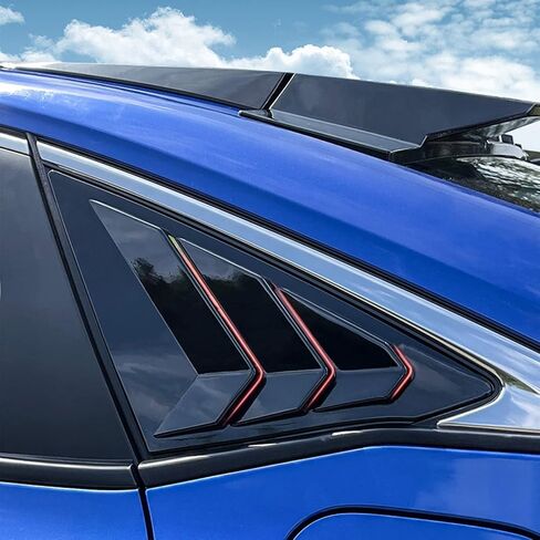 x xotic tech Rear Side Window Louver Cover Trim, Air Vent Scoop Shades Carbon Fiber Pattern, Compatible with Honda Civic 10th Gen Sedan in Saudi Arabia