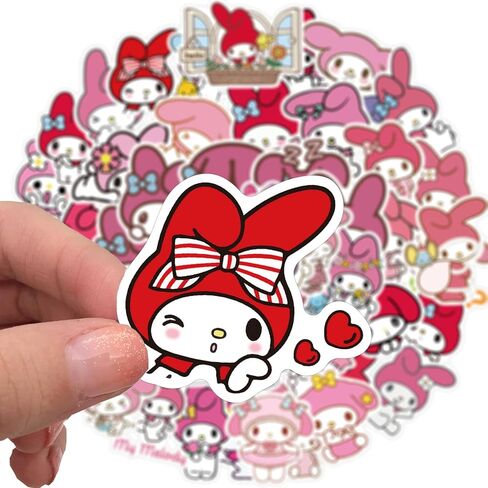 50pcs Kawaii Sanrio Christmas Stickers for Kids, Cute Anime Hellokitty My Melody Kuromi Waterproof Vinyl Decal for Teen Girl Notebook Laptop, Water Bottle, Guitar, Travel Case, Phone, Bike in Saudi Arabia