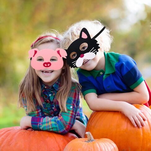 CiyvoLyeen Safari Jungle Animal Felt Masks Wild Animal Theme Birthday Party Favors Costumes Dress-Up Party Supplies(12 Pieces) in Saudi Arabia