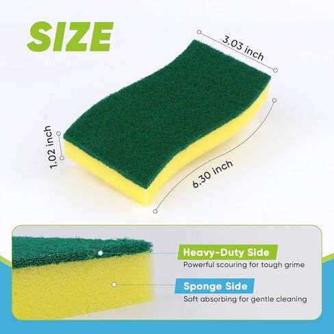 إسفنجة تنظيف شديدة التحمل من آيديا - 24 قطعة، موزع صابون الأطباق للمطبخ، 2 في 1 مع موزع صابون وحامل إسفنجة للحمام، سطح الطاولة، المغسلة - 25 أونصة - أبيض... in Kuwait