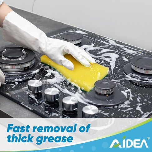 إسفنجة تنظيف شديدة التحمل من آيديا - 24 قطعة، موزع صابون الأطباق للمطبخ، 2 في 1 مع موزع صابون وحامل إسفنجة للحمام، سطح الطاولة، المغسلة - 25 أونصة - أبيض... in Kuwait