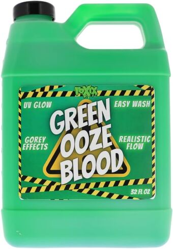 Green Ooze Blood – 32 fl oz Neon UV Black Light for Halloween, Cosplay, Haunted Houses, Horror Props & Pranks, Washable, Vibrant Green in Saudi Arabia