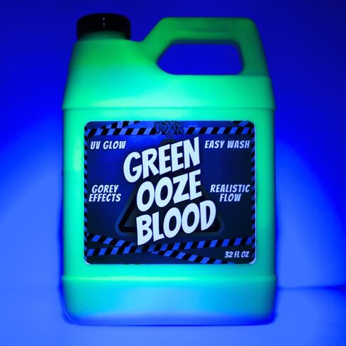 Green Ooze Blood – 32 fl oz Neon UV Black Light for Halloween, Cosplay, Haunted Houses, Horror Props & Pranks, Washable, Vibrant Green in Saudi Arabia