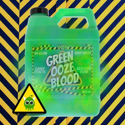 Green Ooze Blood – 32 fl oz Neon UV Black Light for Halloween, Cosplay, Haunted Houses, Horror Props & Pranks, Washable, Vibrant Green in Saudi Arabia