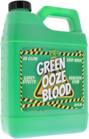 Green Ooze Blood – 32 fl oz Neon UV Black Light for Halloween, Cosplay, Haunted Houses, Horror Props & Pranks, Washable, Vibrant Green in Saudi Arabia