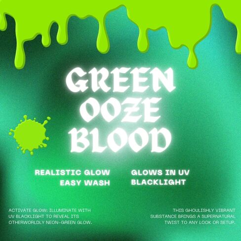 Green Ooze Blood – 32 fl oz Neon UV Black Light for Halloween, Cosplay, Haunted Houses, Horror Props & Pranks, Washable, Vibrant Green in Saudi Arabia