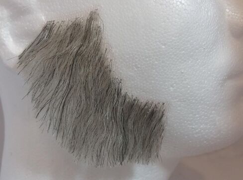 Sideburns LIGHT GREY - 100% Human Hair no. 2019 - REALISTIC! - Perfect for Theater - Reusable! in Kuwait
