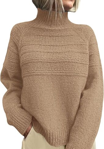 PRETTYGARDEN Women's Turtleneck Sweaters 2025 Fall Chunky Knit Pullover Long Sleeve Jumper Tops Trendy Winter Clothes in Saudi Arabia