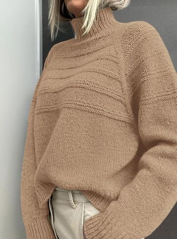 PRETTYGARDEN Women's Turtleneck Sweaters 2025 Fall Chunky Knit Pullover Long Sleeve Jumper Tops Trendy Winter Clothes in Saudi Arabia